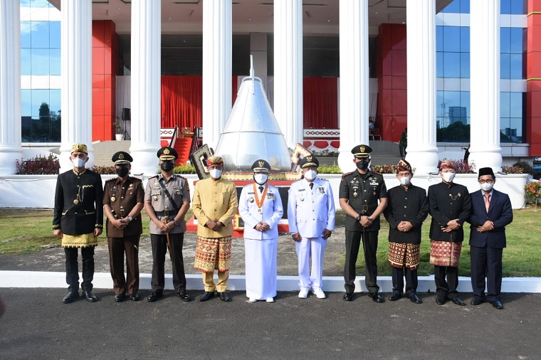Sesi Foto Bunda Eva bersama Forkopimda pada UpacaraHUT KE 340 Kota Bandarlampung